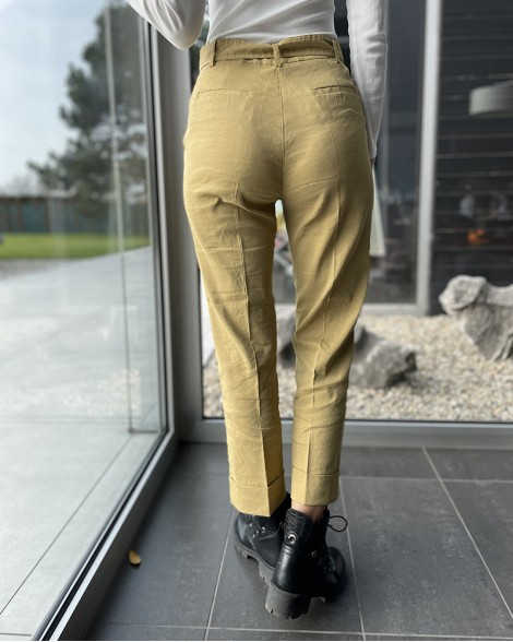 Kalhoty dámské Pinko plátěné béžové